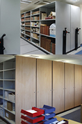 Medium duty mobile shelving for office and medical records storage Medium duty mobile shelving for office and medical records storage